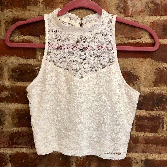 Abercrombie & Fitch Tops - Abercrombie white lace crop top size S